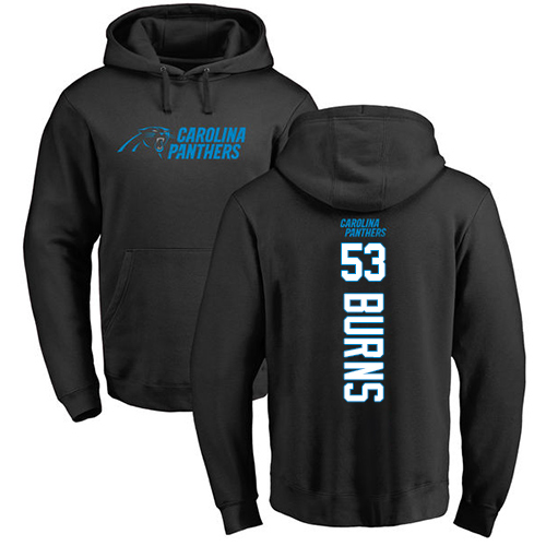 Carolina Panthers Men Black Brian Burns Backer NFL Football #53 Pullover Hoodie Sweatshirts->carolina panthers->NFL Jersey